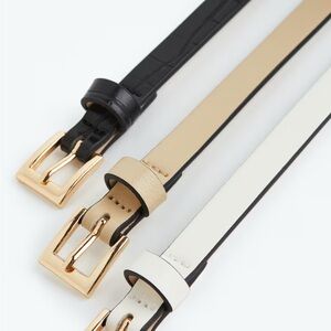 H&M Tan & White Narrow Women’s Belts